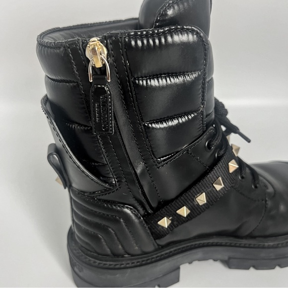 💯 AUTHENTIC VALENTINO GARAVANI CALFSKIN NYLON ROCKSTUD QUILTED WATERPROOF BOOTS - Picture 12 of 14
